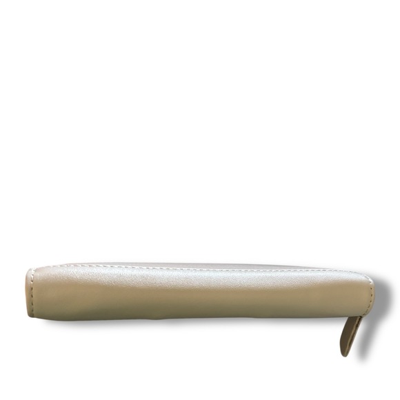 Pom Pom London Chelsea Leather Zip Wallet Organizer Sand Beige Womens Clutch - Picture 3 of 6